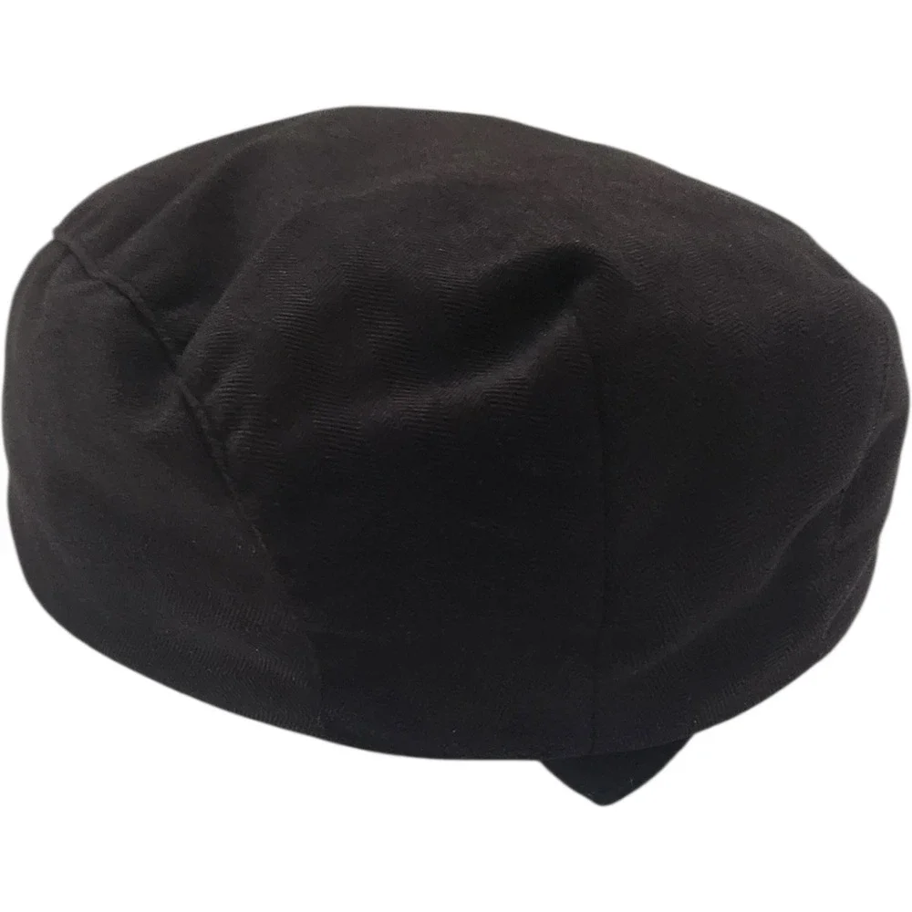 Stetson Mens Black Herringbone Flat Cap Ivy Hat STSTW02 Large - Picture 3 of 8